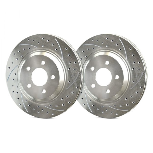  SP Performance® - Double Drilled and Slotted 1-Piece Rear Brake Rotors - Before Use
