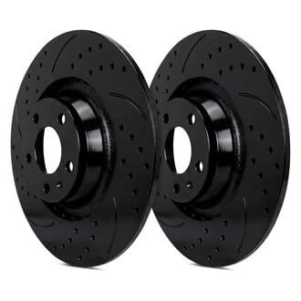 SP Performance® - Double Double Drilled & Slotted 1-Piece Rear Brake Rotors