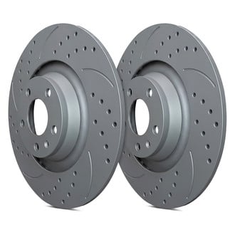 SP Performance® - Double Double Drilled & Slotted 1-Piece Rear Brake Rotors