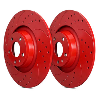 SP Performance® - Double Double Drilled & Slotted 1-Piece Front Brake Rotors