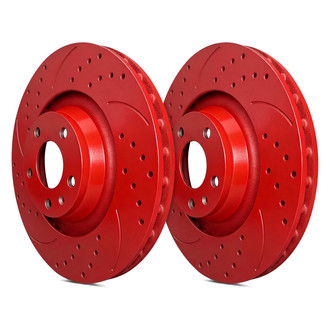 SP Performance® - Double Double Drilled & Slotted 1-Piece Front Brake Rotors