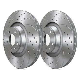 SP Performance® - Double Double Drilled & Slotted 1-Piece Front Brake Rotors