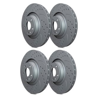 SP Performance® - Double Double Drilled & Slotted 1-Piece Brake Rotors