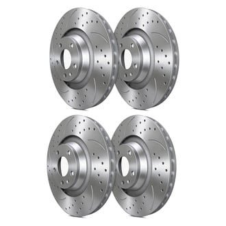 SP Performance® - Double Double Drilled & Slotted 1-Piece Brake Rotors