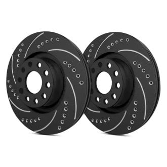 Note: 278mm; w//Brake Code BRF; Exc HD Brakes 2016 For Jeep Cherokee Rear Cross Drilled Slotted and Anti Rust Coated Disc Brake Rotors and Ceramic Brake Pads Stirling