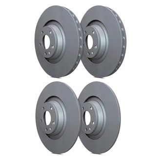 SP Performance® - Premium Plain 1-Piece Front and Rear Brake Rotor Set