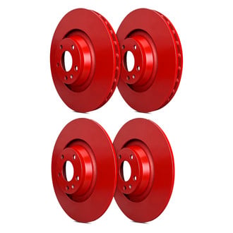 SP Performance® - Premium Plain 1-Piece Front and Rear Brake Rotor Set