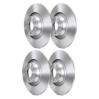 SP Performance® - Premium Plain 1-Piece Front and Rear Brake Rotor Set