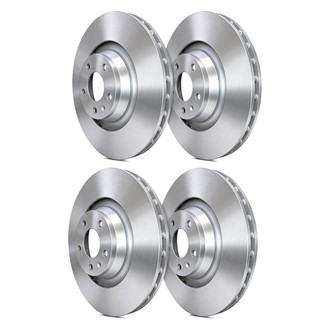 SP Performance® - Premium Plain 1-Piece Front and Rear Brake Rotor Set