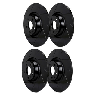 SP Performance® - Slotted 1-Piece Front and Rear Brake Rotor Set