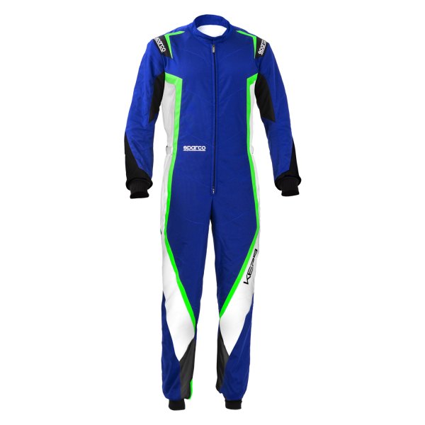 Sparco® - Kerb Series Blue/Black/White/Fluo Green X-Small Kart Racing Suit