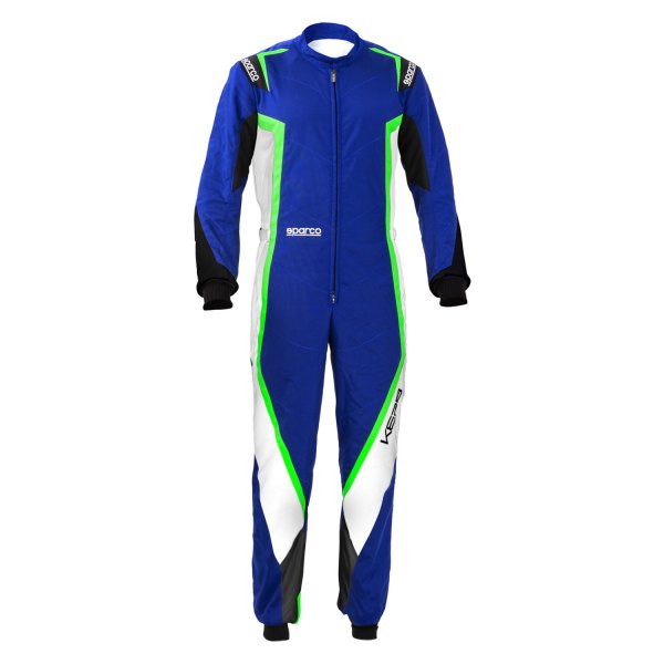 Sparco® - Kerb Series Blue/Black/White/Fluo Green X-Small Kart Racing Suit