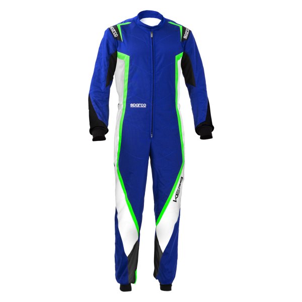 Sparco® - Kerb Series Blue/Black/White/Fluo Green 2X-Large Kart Racing Suit