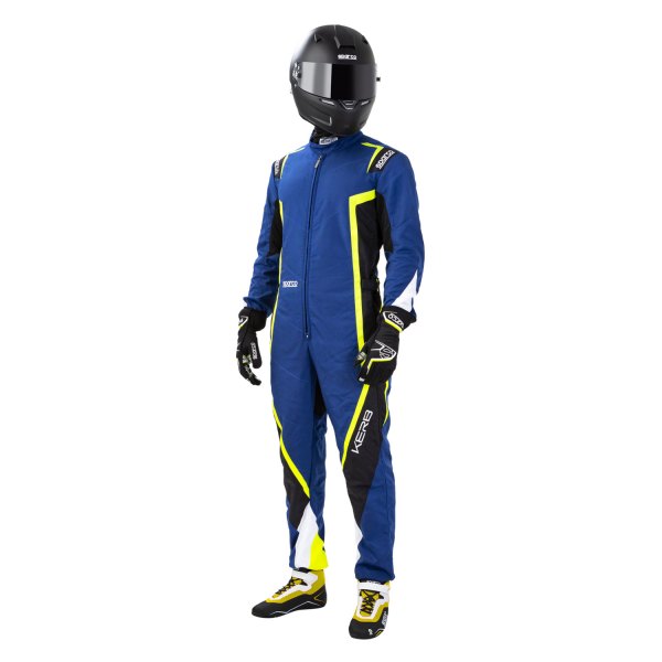 Sparco® - Kerb Series Blue/Black/Yellow/White X-Small Kart Racing Suit
