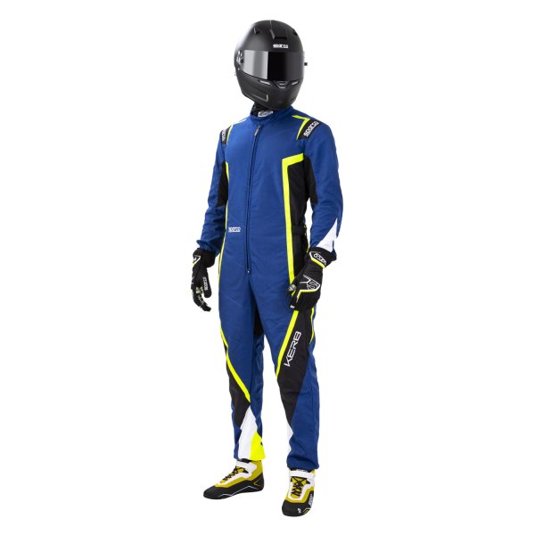 Sparco® - Kerb Series Blue/Black/Yellow/White Large Kart Racing Suit