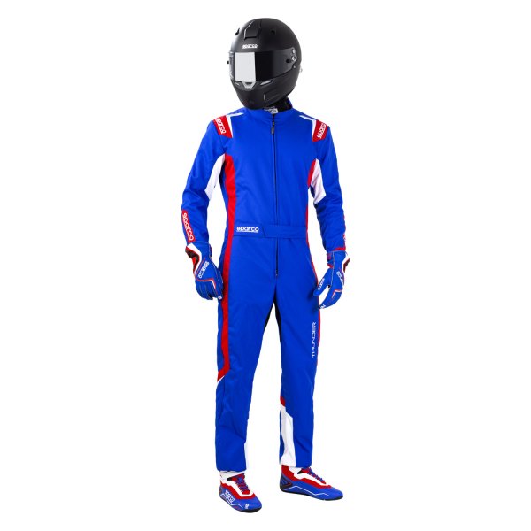 Sparco® - Thunder Kid Series Dark Blue/Red 120 Kart Kid Racing Suit