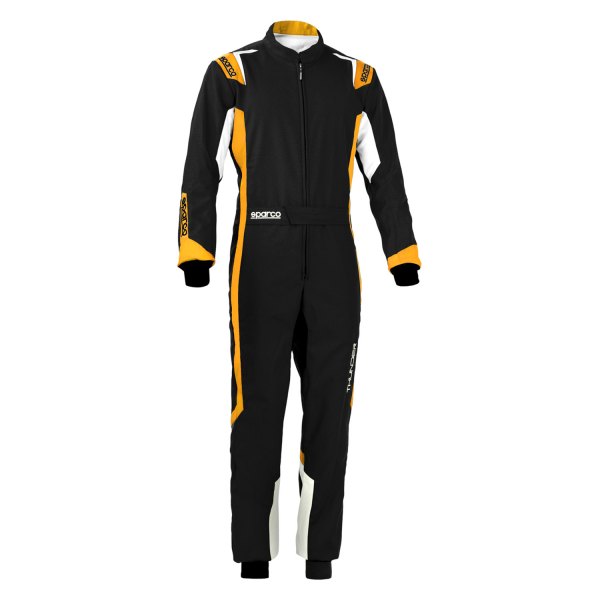 Sparco® - Thunder Kid Series Black/Orange Fluo 130 Kart Kid Racing Suit