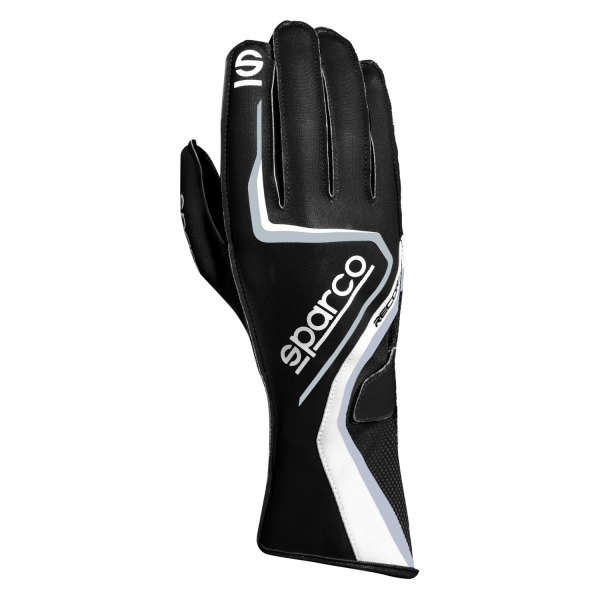 Sparco® - Record Series Black/White 7 Kart Racing Gloves
