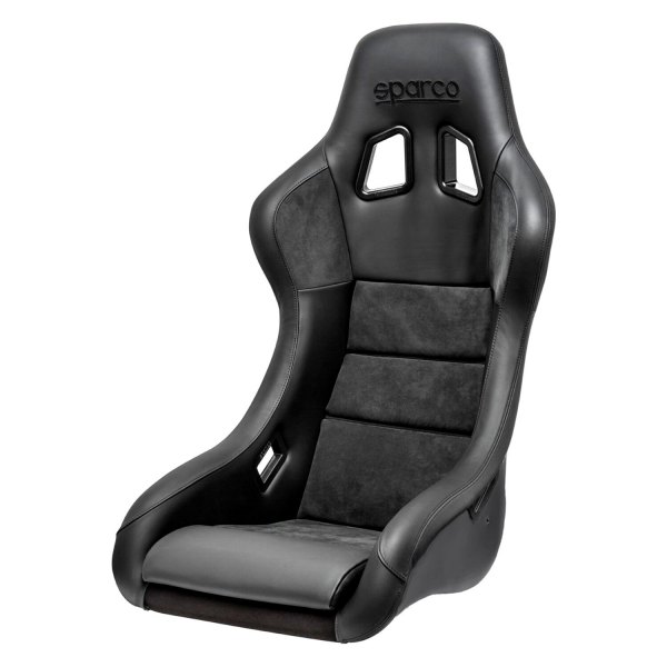 Sparco® - QRT-Perfomance Series™ Fiberglass Racing Seat, Black Leather and Alcantara with Black Stitch