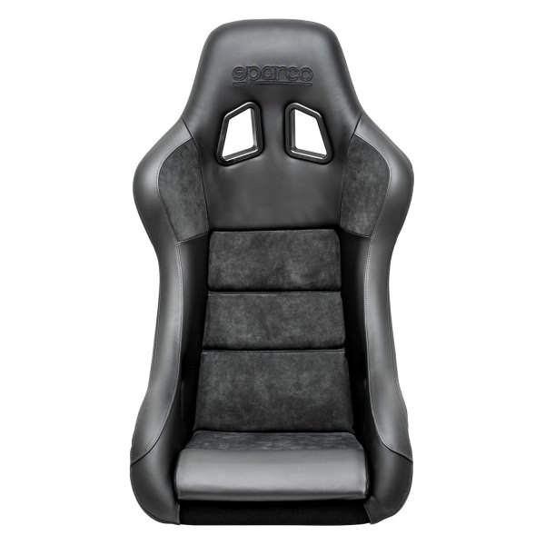 Sparco® - QRT-Perfomance Series™ Fiberglass Racing Seat, Black Leather and Alcantara with Gray Stitch