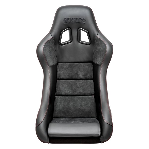 Sparco® - QRT-Perfomance Series™ Fiberglass Racing Seat, Black Leather and Alcantara with Red Stitch