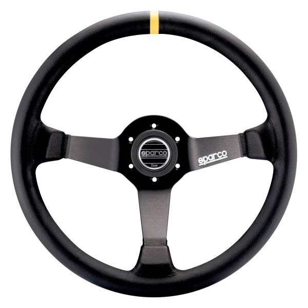 Sparco® - 3-Spoke R345 Series Competition Black Leather Steering Wheel