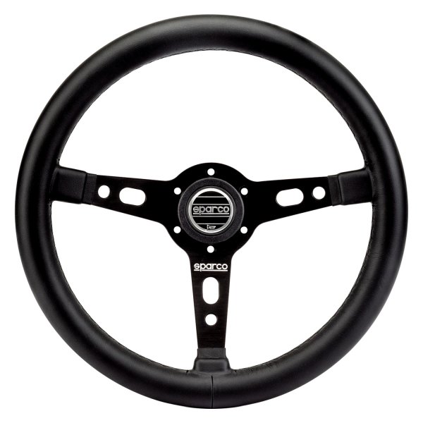 Sparco® - 3-Spoke Targa 350 Series Black Leather Steering Wheel