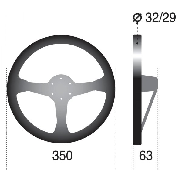 Sparco® - 3-Spoke Monza L550 Series Street Racing Steering Wheel