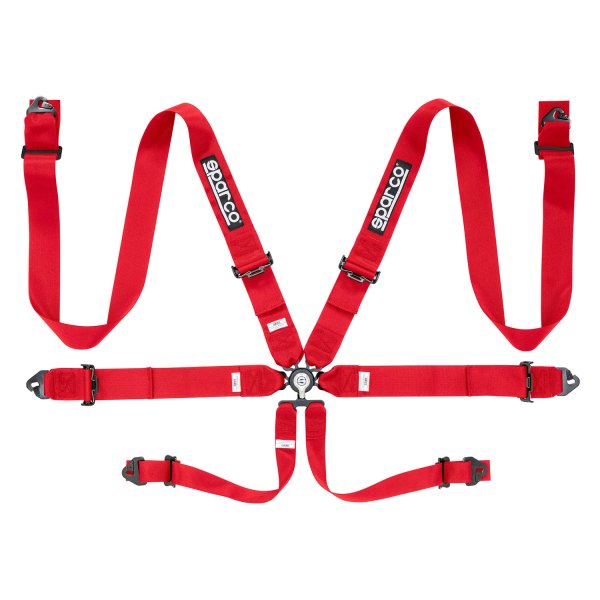 Sparco® - 6-Point 3" Competition Harness Set, Steel Cam-Lock, Red