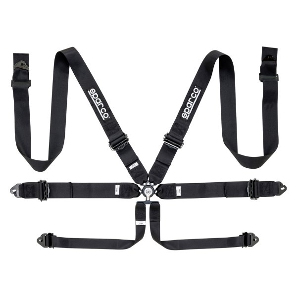 Sparco® - 6-Point 3" Competition Harness Set, Aluminum Cam-Lock, Black