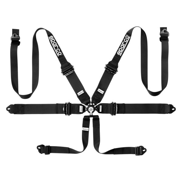 Sparco® - 6-Point Pull-Down FIA Harness Set, Black