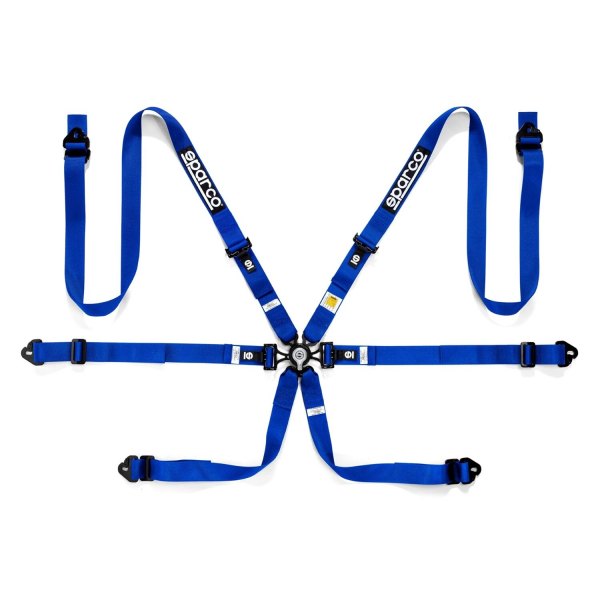 Sparco® - 6-Point Pull Down 2 Pin FIA Harness Set, Blue