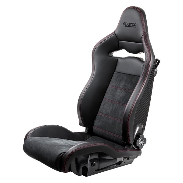 Sparco® - SPX Series Special Edition Passenger Side Street Racing Seat, Matte Black with Red Stitch