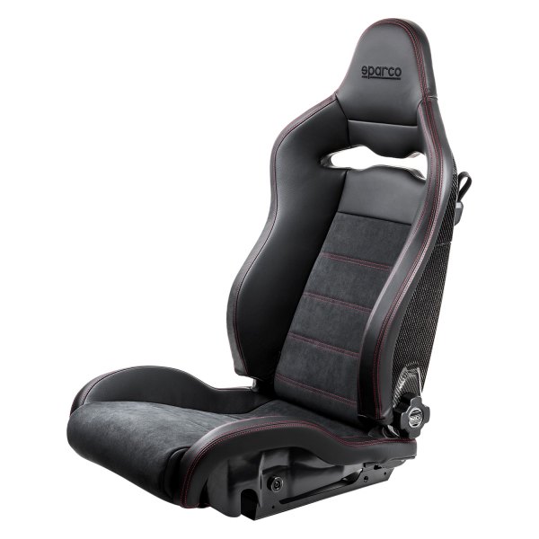 Sparco® - SPX Series Special Edition Passenger Side Street Racing Seat, Gloss Black with Red Stitch