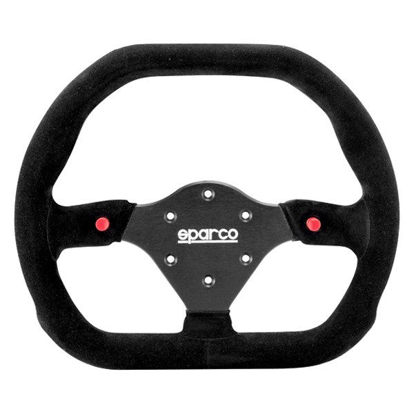 Sparco® - 3-Spoke P310 Series Competition D-Shape Black Suede Steering Wheel