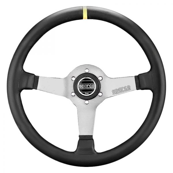 Sparco® - Monza L550 Series Street Racing Steering Wheel, Black Leather, Dished