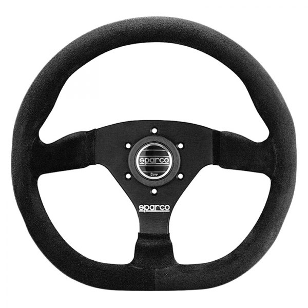 Sparco® - 3-Spoke L360 Series Street Racing Black Suede D-Shape Steering Wheel