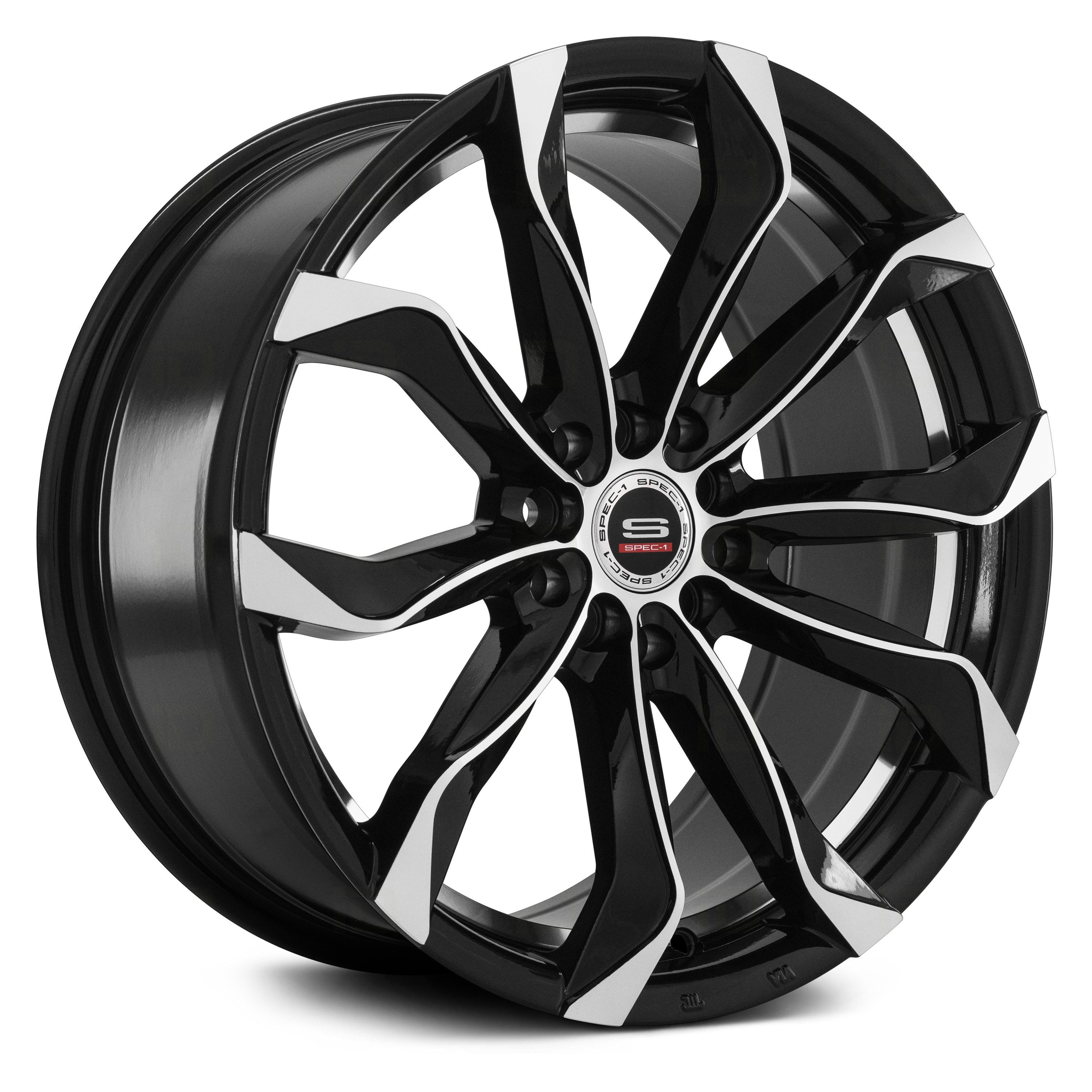 SPEC-1® SP-44 Wheels - Gloss Black with Machined Face Rims