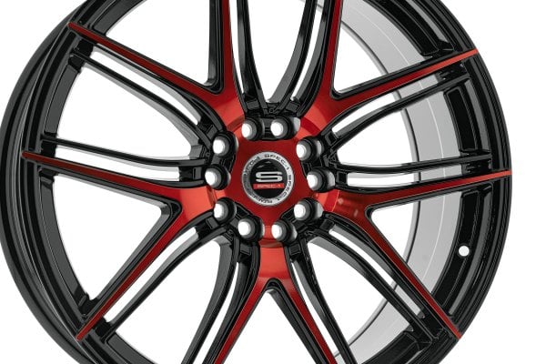 SPEC-1® SP-56 Wheels - Gloss Black with Red Milled Face Rims