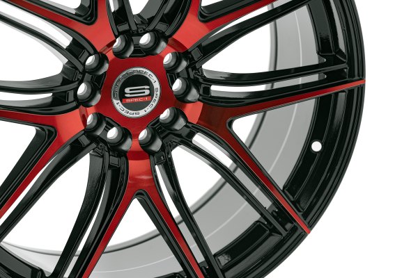 SPEC-1® SP-56 Wheels - Gloss Black with Red Milled Face Rims