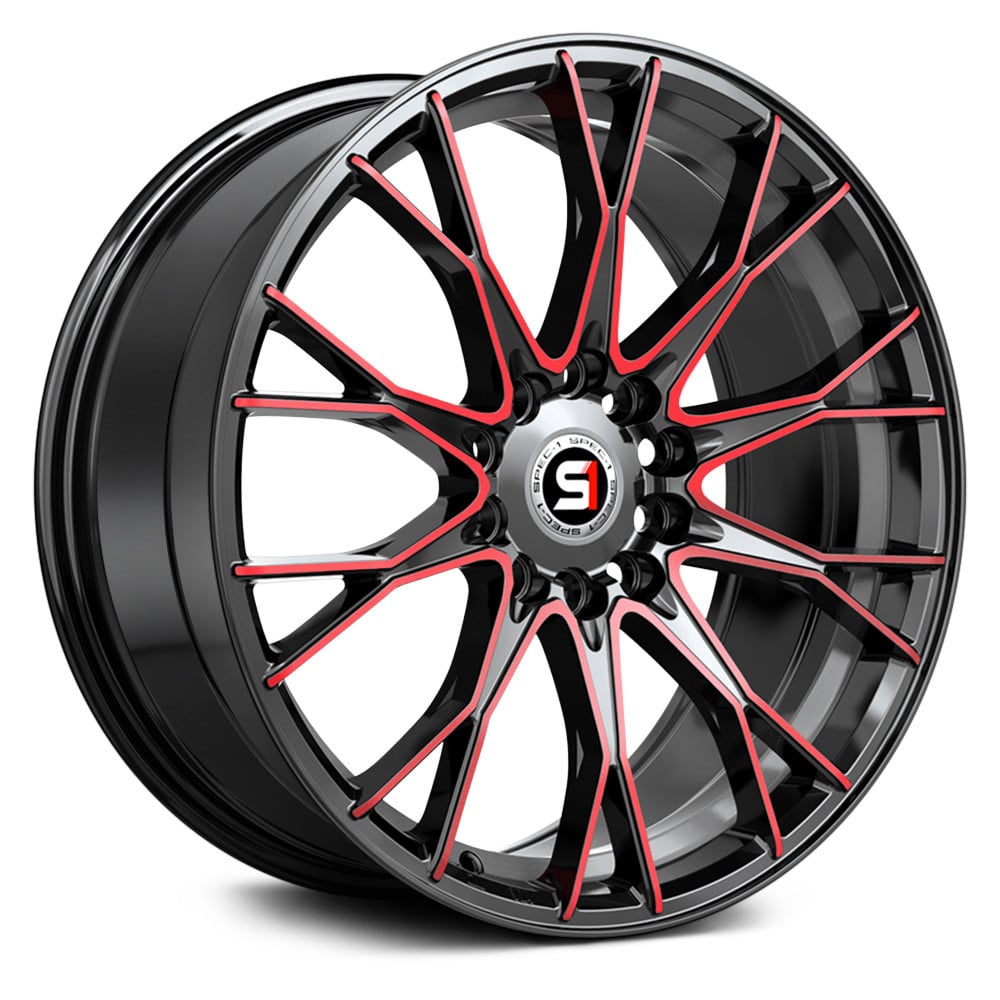 SPEC-1® SP-59 Wheels - Gloss Black with Red Machined Face Rims