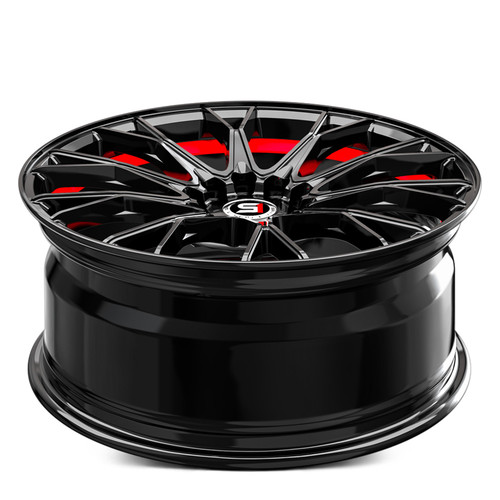 SPEC-1® SP-59 Wheels - Gloss Black with Red Undercut Rims - SP