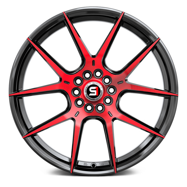 SPEC-1® SP-71 Wheels - Gloss Black with Red Machined Face Rims