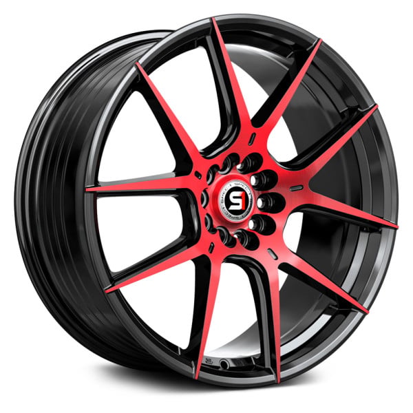 ステゥーシー　SP SR SPEC-1® SP-71 Wheels - Gloss Black with Red Machined Face Rims