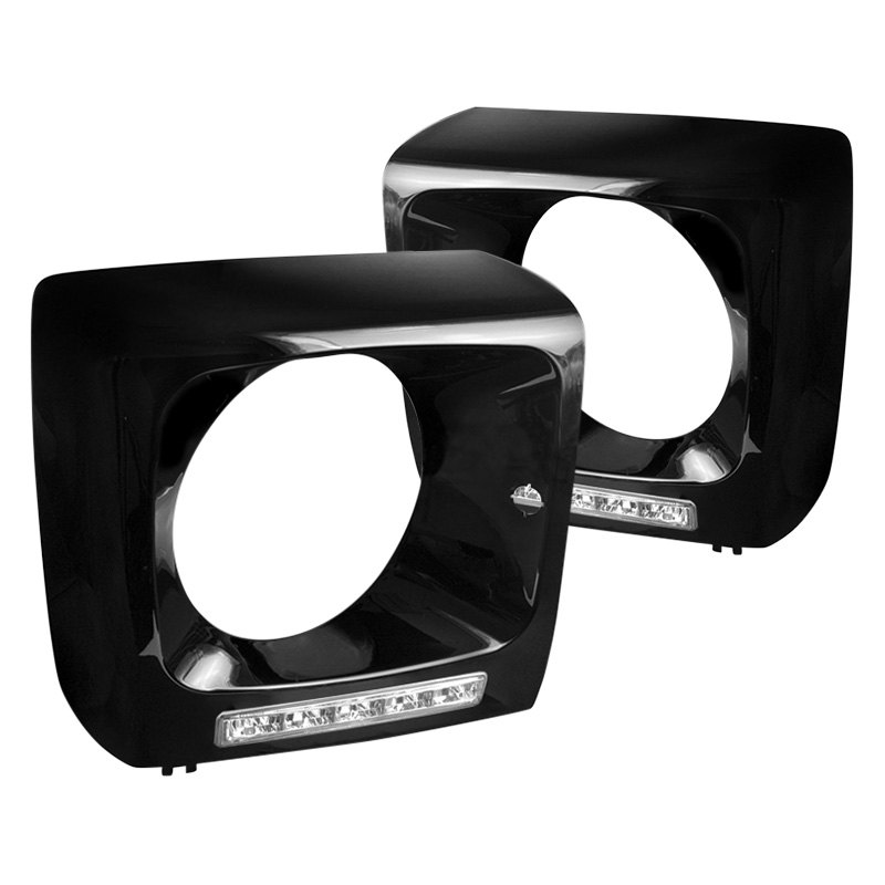SpecD® FLHBW46386LEDBK Black LED Headlight Frames with LED DRL