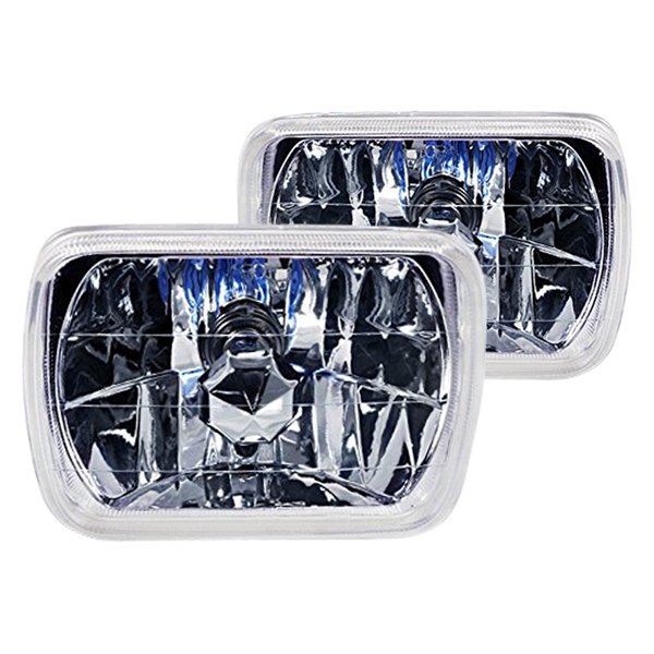 Spec-D® - 7x6" Rectangular Chrome Crystal Headlights
