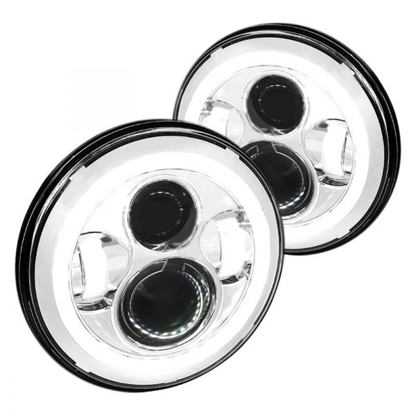 Spec-D® - 7" Round Chrome Halo Projector LED Headlights