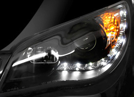 Black Projector Headlight with LED DRL