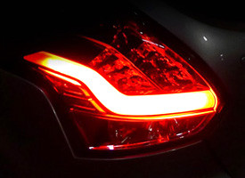 Chrome/Red Fiber Optic LED Tail Light