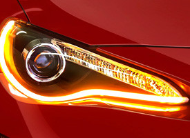 Black Projector Headlight with Switchback DRL-bar